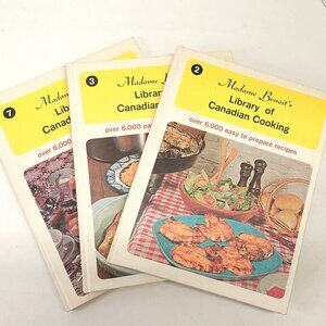 Madame Benoit's Library of Canadian Cooking 3 book lot HARDCOVER Vintage